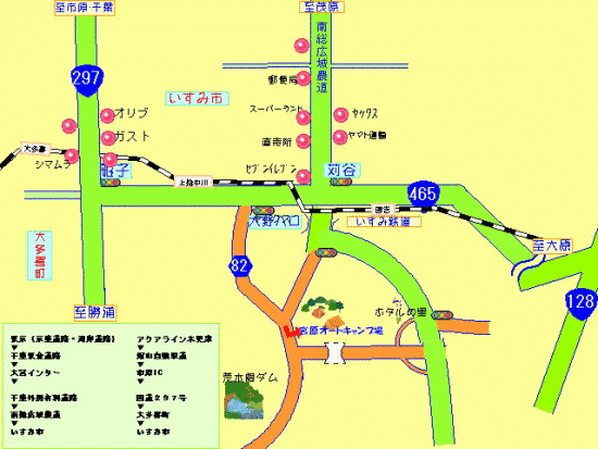 キャンプ場付近案内地図